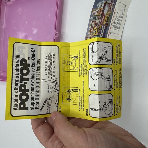 Vintage Mickey Minnie Mouse Plastic Lunch box With Thermos 50s Diner Theme - Picture 12 of 13